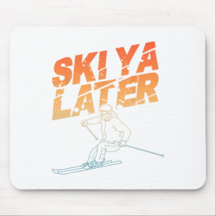 Ski Art For Men Women Snowboard Skiing Winter Snow Mouse Pad