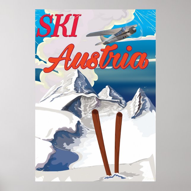 Ski Austria vintage travel poster (Front)
