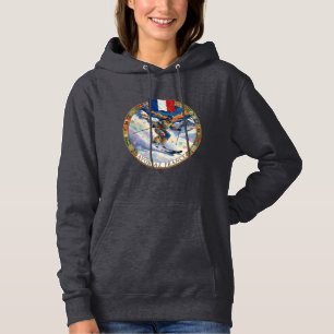 Ski Avoriaz, France, Woman Skier Hoodie