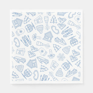 Ski Bachelorette Last Toast Blue Bachelorette Napkin