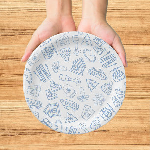 Ski Bachelorette Last Toast Blue Bachelorette Paper Plate