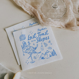 Ski Bachelorette Last Toast on the Slopes Napkin