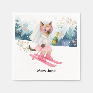 Ski Bachelorette Party Bride on the Slope Napkins