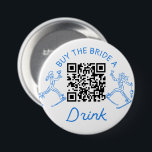 Ski Bachelorette Party Buy The Bride A Drink 7.5 Cm Round Badge<br><div class="desc">Make sure the bride doesn't have to pay for a single drink when you buy these handy QR code buttons for each of your bachelorette party attendees! If you're planning a winter bachelorette getaway, these Après Ski party items are the perfect addition to make the weekend extra special! Featuring charming...</div>
