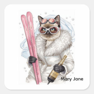 Ski Bachelorette Party Sticker  Bride on the Slope
