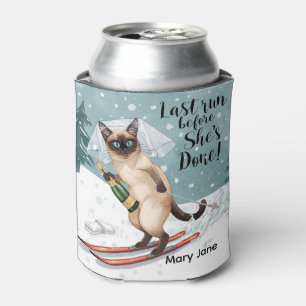 Ski Bachelorette Party Sticker  Bride on the Slope Can Cooler