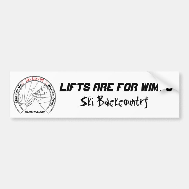 Ski Backcountry Bumper Sticker (Front)