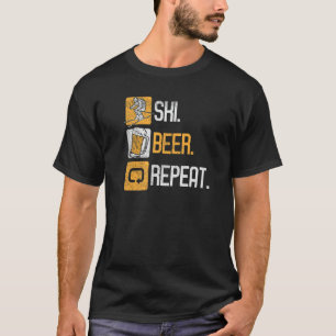 Ski Beer Repeat Winter Snow Sports Alpine Nordic T-Shirt