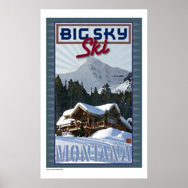 Ski Big Sky-Print Poster (Front)