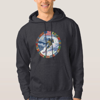 Ski Blacktail Mountain, Montana, Man Skier Hoodie