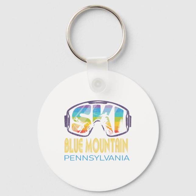 Ski Blue Mountain Pennsylvania Skiing Vacation  Key Ring (Front)