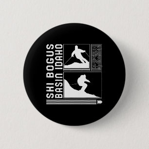 Ski Bogus Sin Idaho Skiing Skier Winter Snowboard 6 Cm Round Badge