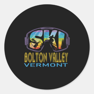 Ski Bolton Valley Vermont Skiing Vacation Classic Round Sticker