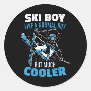 Ski Boys Skiing Mountain Sport Winter  Classic Round Sticker
