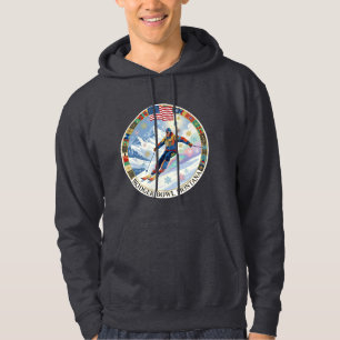 Ski Bridger Bowl, Montana, Man Skier Hoodie