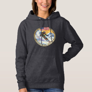 Ski Bridger Bowl, Montana, Woman Skier Hoodie