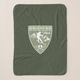 Ski Brighton Utah Sherpa Blanket