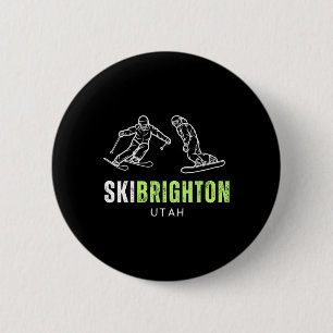 Ski Brighton Utah Skiing Snowboarding Resort Vacat 6 Cm Round Badge
