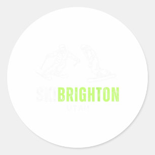 Ski Brighton Utah Skiing Snowboarding Resort Vacat Classic Round Sticker