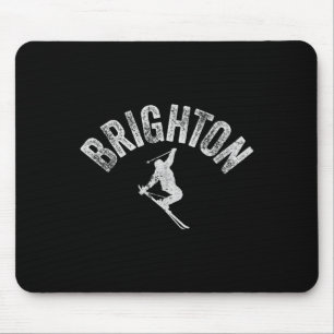 Ski Brighton Vintage Skiing Utah Cool Skier Gear Mouse Pad