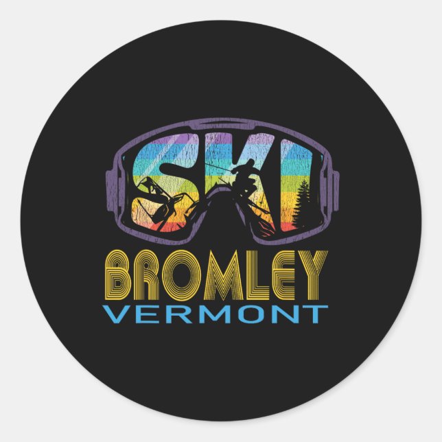 Ski Bromley Vermont Skiing Vacation  Classic Round Sticker (Front)