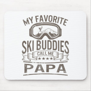 Ski Buddies Papa Skiing Goggles Snowboarding Grand Mouse Pad