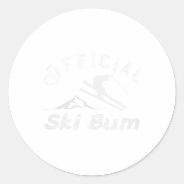 Ski Bum T Shirt - Official Ski Bum Skiiing Shirt  Classic Round Sticker (Front)
