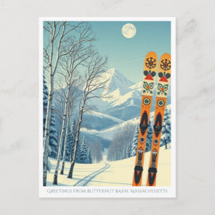 Ski Butternut Basin Massachusett ski Postcard
