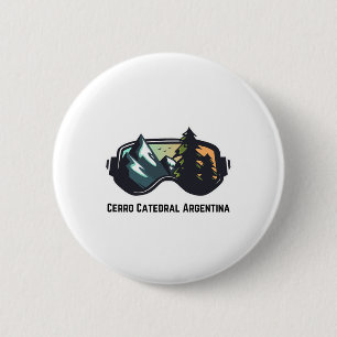 Ski Cerro Catedral Argentina Mountain Skiing T Men 6 Cm Round Badge