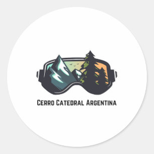Ski Cerro Catedral Argentina Mountain Skiing T Men Classic Round Sticker