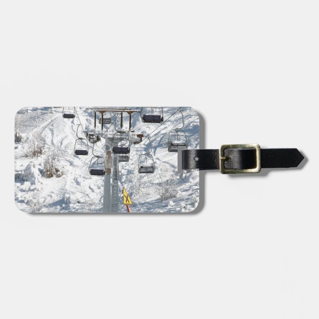 Ski chair lift luggage tag (Front Horizontal)