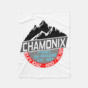 Ski Chamonix T Shirt Mont Blanc France Skiing Para Fleece Blanket