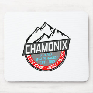 Ski Chamonix T Shirt Mont Blanc France Skiing Para Mouse Pad