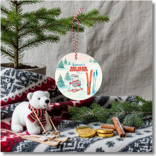 Ski Club Adventure Baby Polar Bear Ceramic Tree Decoration