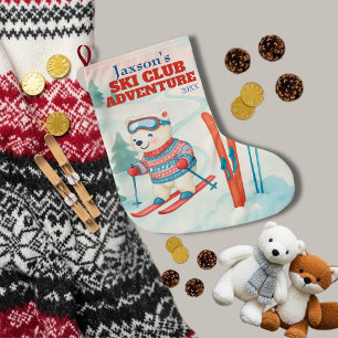 Ski Club Adventure Baby Polar Bear Large Christmas Stocking