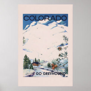 Ski Colorado 1960's Vintage Travel Poster Classic