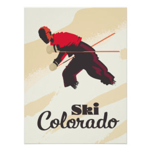 Ski Colorado travel poster