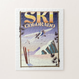 Ski colorado vintage travel poster jigsaw puzzle