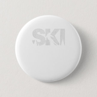 Ski Cool Skiing Style Alpine Skier Gift 6 Cm Round Badge