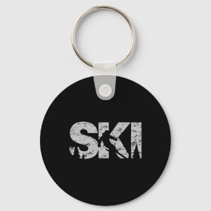 Ski Cool Skiing Style Alpine Skier Gift Women Men Key Ring