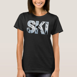 Ski Cool Skiing Style Alpine Skier Women Men Boy T-Shirt