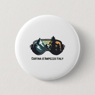 Ski Cortina D'ampezzo Italy Mountain Skiing T Men 6 Cm Round Badge