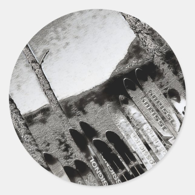 ski crafting  classic round sticker (Front)