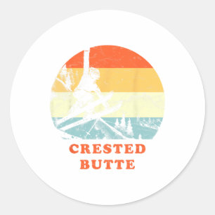 Ski Crested Butte Classic Round Sticker
