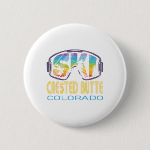 Ski Crested Butte Colorado Skiing Vacation 6 Cm Round Badge