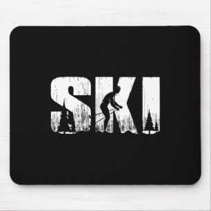 Ski Cross Country Skiing Vintage Winter Sport For Mouse Pad