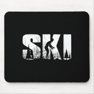 Ski Cross Country Skiing Vintage Winter Sport For Mouse Pad