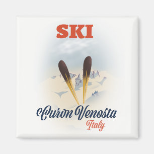 Ski Curon Venosta Italy ski poster Magnet