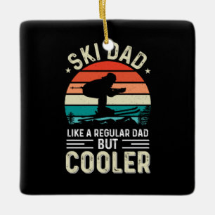 Ski Dad Ceramic Ornament