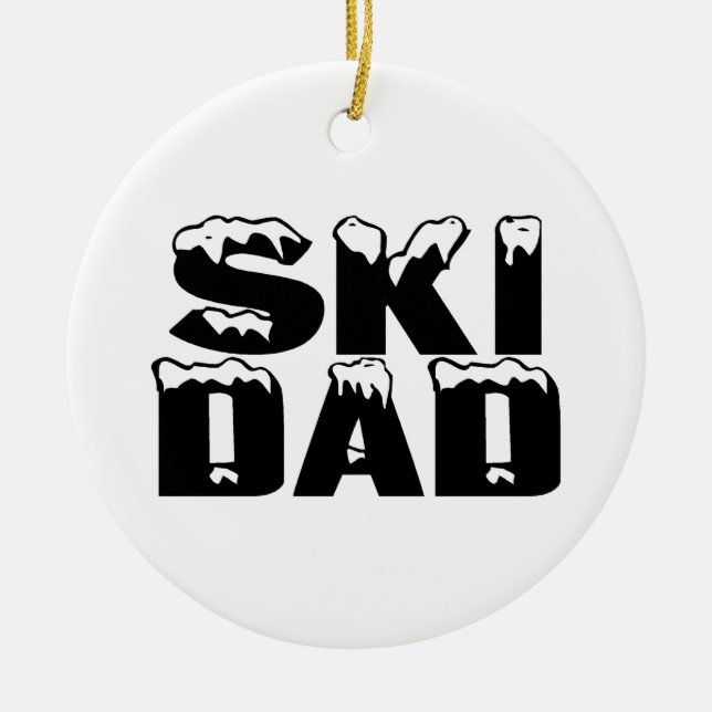Ski Dad Ceramic Tree Decoration (Front)